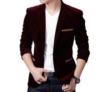 LIUYUYOUGO Americana Hombre,Chaqueta Blazer De Pana Casual para Hombre Chaqueta Deportiva Clásica De Corte Regular con Un Botón Chaqueta De Traje A Medida con Solapa De Muesca Chaqueta De Esmoquin