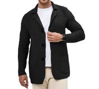 LIUYUYOUGO Americana Hombre Chaqueta De Traje De Punto Informal para Hombre Ligera Elástica De Corte Ajustado Abrigo Deportivo Elegante De Punto Grueso Cárdigan Suéter Chaqueta De Punto De Negoci