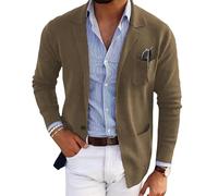 LIUYUYOUGO Blazers Hombre, Blazers para Hombre Blazer Elegante Informal De Corte Entallado De Punto Elegante Cárdigan De Dos Botones Chaqueta De Punto Abrigo Deportivo De Manga Larga Chaquetas De T