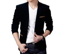 LIUYUYOUGO Blazers Hombre, Chaqueta Blazer De Pana Casual para Hombre Chaqueta Deportiva Clásica De Corte Regular con Un Botón Chaqueta De Traje A Medida con Solapa De Muesca A La Moda Chaqueta De