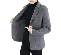 LIUYUYOUGO Blazers Hombre Chaqueta De Tweed para Hombre Blazer Informal Elegante Clásico Ajustado A Medida Abrigo Deportivo De 2 Botones Chaqueta De Traje De Mezcla De Lana Vestir Abrig