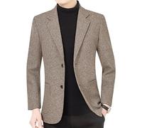 LIUYUYOUGO Blazers Hombre, Chaqueta De Tweed para Hombre Chaqueta Deportiva Informal Blazer Chaqueta De Traje A Cuadros De Corte Entallado con 2 Botones Chaqueta De Mezcla De Lana A La Moda para Hom