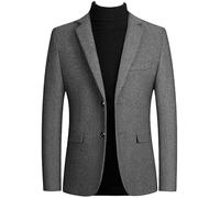 LIUYUYOUGO Blazers Hombre, Chaquetas De Tweed para Hombre Blazer Elegante E Informal Chaquetas De Traje Elegantes De Corte Entallado con Dos Botones Abrigos Deportivos De Lana De Invierno Blazers De