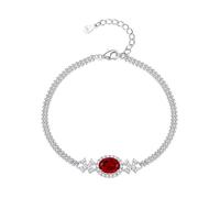 LIUYUYOUGO Bracelet Argent 925 Sterling Pulsera De Plata De Ley 925 Con Incrustaciones De Piedras Preciosas Naturales Piedra De Nacimiento Ovalada Facetada Cuentas En Capas De Circonitas Cúbicas Mi
