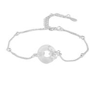 LIUYUYOUGO Bracelet Argent 925 Sterling Pulsera De Plata De Ley Con Forma De Flor De Nacimiento Para Mujer Calcedonia Blanca Estilo Chino Con Forma De Donut Doce Dioses De Las Flores Ajustable Joyer