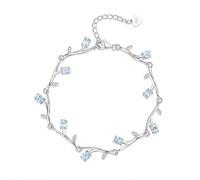 LIUYUYOUGO Bracelet Argent 925 Sterling Pulseras De Cristal Natural Para Mujer Plata De Ley 925 Ramas Florales Piedra De Nacimiento Brazaletes Con Piedras Preciosas De Chakras Brazaletes Brillantes