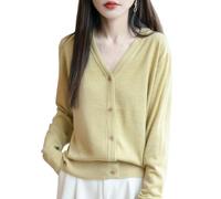 LIUYUYOUGO Cárdigan De Lana para Mujer Suéter con Cuello En V Y Botones Cárdigan De Punto Suave Y Ligero De Manga Larga Prenda De Abrigo Informal De Lana para Otoño E Invierno Tops De Punto Amar