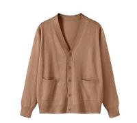 LIUYUYOUGO Cárdigans para Mujer Cárdigan De Punto Fino con Cuello En V para Mujer Ligero Suave De Manga Larga con Botones Jerséis Tops Suéter De Uniforme Clásico Sólido Abrigo Chaqueta De Punt