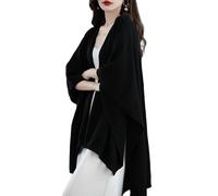 LIUYUYOUGO Chal Mujer Fiesta,Poncho De Lana Para Mujer Chales De Gran Tamaño Cálidos Tejidos Capa Manta Cárdigan Liso Con Frente Abierto Abrigo Elegante Suave Bufanda De Cachemira Suéter De Punt
