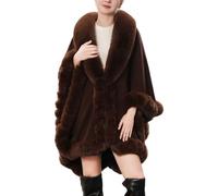 LIUYUYOUGO Chal Mujer Fiesta Poncho De Piel Sintética Abierto Para Mujer Capa De Punto Extragrande Suéter Elegante Para Boda De Invierno Chal Y Chales Estola Para Dama De Honor Para Fiesta De Noch