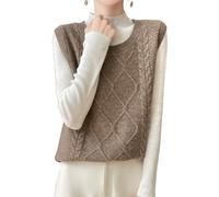 LIUYUYOUGO Chaleco De Punto Chaleco Sin Mangas De Punto De Cable para Mujer Jersey De Punto con Cuello Redondo Camiseta Sin Mangas para Otoño E Invierno Suéteres Gruesos Jersey Elegante con Giro T