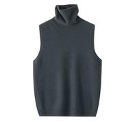 LIUYUYOUGO Chaleco Jersey Mujer Chaleco De Suéter De Cuello Alto Sin Mangas para Mujer 100% Lana Merino De Primera Línea Listo para Usar Cuello Alto Chaleco De Punto De Lana Sin Costuras Jersey D