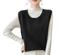 LIUYUYOUGO Chaleco Suéter Chaleco Sin Mangas De Punto De Cable para Mujer Jersey De Punto con Cuello Redondo Camiseta Sin Mangas para Otoño E Invierno Suéteres Gruesos Jersey Elegante con Giro To