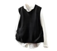 LIUYUYOUGO Chalecos Punto Mujer Suéter De Mujer Chaleco Cuello Redondo Sin Mangas Suéteres 100% Algodón Camisetas Sin De Punto Casuales Sueltos Básicos Sólidos Suéteres Top Prendas De P