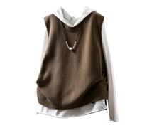 LIUYUYOUGO Chalecos Punto Mujer Suéter De Mujer Chaleco Cuello Redondo Sin Mangas Suéteres 100% Algodón Camisetas Sin Mangas De Punto Casuales Sueltos Básicos Sólidos Suéteres Top Prendas De P