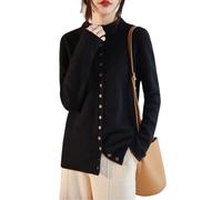 LIUYUYOUGO Chaqueta De Punto Mujer Cárdigan De Punto De Cachemir Suave Y Elegante para Mujer con Cuello Alto 100% Lana Merino Ideal para Otoño E Invierno Manga Larga Confeccionado En Punto De Cach