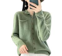 LIUYUYOUGO Chaqueta De Punto Mujer Cárdigan De Punto Sin Costuras De Primera Línea para Mujer 100% Lana Merino Suéter De Invierno Suave Y Cálido De Cachemir Chaqueta De Punto Informal con Cuello