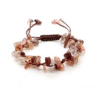 LIUYUYOUGO Pulsera Chakras Pulsera De Cristal De Chakra Para Mujer 10 Mm Piedra Natural Cuentas Irregulares De Grava Brazalete De Piedras Preciosas Ajustable Trenzado Hecho A Mano Amuleto De La Suer