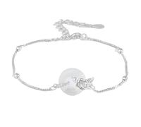 LIUYUYOUGO Pulsera De Plata Pulsera De Plata De Ley Con Flor De Nacimiento Para Mujer Calcedonia Blanca Estilo Chino Con Forma De Donut Y Doce Dioses De Las Flores Ajustable Joyería Étnica Vintage