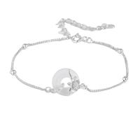 LIUYUYOUGO Pulsera De Plata Pulsera De Plata De Ley Con Flor De Nacimiento Para Mujer Calcedonia Blanca Estilo Chino Con Forma De Donut Doce Dioses De Las Flores Ajustable Joyería Étnica Vintage R