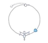 LIUYUYOUGO Pulsera De Plata Pulseras De Plata De Ley 925 Para Mujer Pulsera De Los 12 Signos Del Zodiaco Brazalete De Constelaciones De Circonitas De Corazón Azul Pulseras Ajustables De Moda Joyer
