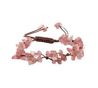 LIUYUYOUGO Pulsera Hombre Pulsera De Cristal De Chakra Para Mujer 10 Mm Piedra Natural Cuentas Irregulares De Grava Brazalete De Piedras Preciosas Ajustable Trenzado Hecho A Mano Amuleto De La Suert