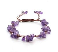 LIUYUYOUGO Pulsera Hombre Pulsera De Cuentas Trenzadas De Cristal Para Mujer Pulseras De Piedras Naturales Con Chips De Grava Irregulares Brazalete De Piedras Preciosas De Chakras De Yoga Joyería D
