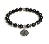 LIUYUYOUGO Pulsera Mujer Pulsera De Obsidiana Negra Con Cristales De Los Signos Del Zodíaco Para Mujer Colgante Con Moneda Antigua Y Símbolo De Las 12 Constelaciones Pulsera Elástica Tibetana Con