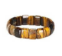 LIUYUYOUGO Pulsera Mujer Pulseras De Cristal Para Mujer Gruesas Rectangulares Con Cuentas De Piedra Natural Para Yoga Chakras Energía Piedras Preciosas Cuentas Elásticas Brazalete Amuleto De La Su