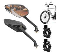 LIUZHUJ 2 Piezas Retrovisor Bicicleta, Ajustable Retrovisor Patinete Electrico, Alta Definición Espejo para Manillar de Bicicleta, Negro, para Manillar de 20 a 25 mm