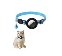 LIUZHUJ Reflectante Collar Gato Antiahogo, Ajustable Localizador GPS Gatos, Azul, Collar Gato con Cubierta de Silicona, Adecuado para Rastreadores Airtag