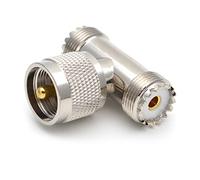 LIUZIKUN 1 conector SL16 UHF macho a UHF doble hembra UHF macho a 2 adaptadores de 3 vías tipo T