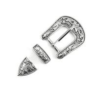 LIUZIKUN Hebilla de cinturón, diseño Floral Antiguo, Estilo Occidental, Unisex, 3 Piezas, Accesorio Decorativo
