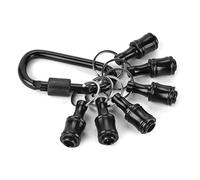LIUZIKUN Juego de Herramientas con 6 llaveros portapuntas, adaptadores para Tuercas y Clip para cinturón, de liberación rápida.