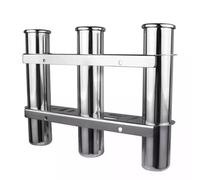 LIUZIKUN Soporte de acero inoxidable para caña de pescar de 3 tubos, instalación sencilla para yates marinos, accesorios de hardware