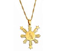 LIUZIXI Collar con Colgante De Mapa De Filipinas, Encanto Étnico, Colgante De Bandera De Mapa De País Filipino, Cadena De Moda De Hip Hop para Hombres, Mujeres, Regalo De Fiesta De Aniversario, Do