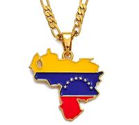 LIUZIXI Collar con Colgante De Mapa De Venezuela, Encanto De Moda, Colgante De Bandera Nacional De Mapas De Países De Venezuela, para Mujeres, Hombres, Hip Hop, Joyería Étnica, Regalo De Aniversa