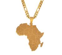 LIUZIXI Collares con Colgante De Mapa De África, para Mujeres, Hombres, Colgante De Mapa De País Africano, Cadena Nacional Patriótica, Unisex, Amuleto De Moda, Joyería De La Amistad, Regalo De F