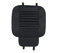 liuzz Funda de Asiento de Coche Universal sin Respaldo Cuero de PU Carbón de bambú Cojín de Asiento de automóvil Funda Protectora Antideslizante para automóviles Asiento-Negro