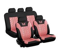 liuzz Fundas de Asiento de Coche Delanteras/traseras Generales Transpirables 3D Estampado de Mariposas Fundas de Asiento cojín para decoración de Coche Rojo Azul Rosa Gris-Rosa