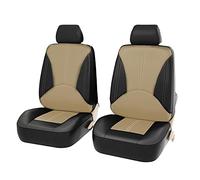 liuzz Fundas para Asientos de Coche Asientos Delanteros Juego de Fundas de Asiento de Coche de imitación de Cuero Negro Accesorios de Coche universales Protector de Asiento Interior Universal-Beige