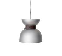 Liv Lámpara Colgante Aluminio Natural Y Cuero Negro