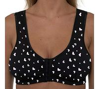 Liv Lingerie Sujetador de cierre frontal para mujer, algodón rico regular a tallas grandes Comprar artículos individuales o multi 4 paquetes, Corazones Negros, 105E
