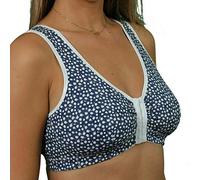 Liv Lingerie Sujetador de cierre frontal para mujer, algodón rico regular a tallas grandes Comprar artículos individuales o multi 4 paquetes, azul, 110E