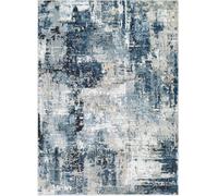 Livabliss Paris Alfombra Abstracta - Alfombra de Pasillo para Cocina, Entrada - Alfombras Salon Pelo Corto, Suave y Lujosa Facil de Cuidar - Alfombras Pasillo Larga de 160x220cm, Azul, Gris y Beige