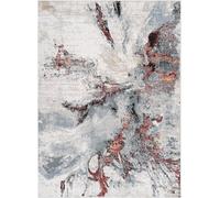 Livabliss Alfombra Abstracta Moderna Gris/Rojo 160x220