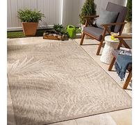 Livabliss Alfombra Exterior/Interior Terraza Geométrica Morenos - Alfombras de Exterior/Interior - Alfombra Boho Resistente a los Rayos UV y a Las Manchas - Alfombras Grande 160x213cm, Beige
