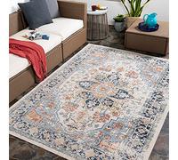 Livabliss Alfombra Exterior/Interior Terraza Safi - Alfombra de Pasillo para Cocina, Entrada, Boho Resistente a los Rayos UV y a Las Manchas - Alfombras Grande 160x213cm, Azul, Óxido, Beige