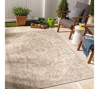 Livabliss Alfombra Exterior/Interior Terraza Tielt - Alfombra de Pasillo para Cocina, Entrada, Boho Resistente a los Rayos UV y a Las Manchas - Alfombras Grande 160x213cm,Beige, Crema