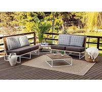 Livabliss Alfombra Exterior Terraza Geométrica Darwin - Alfombras de Exterior/Interior - Alfombra Boho Resistente a los Rayos UV y a Las Manchas - Alfombras Grande 117x166cm, Beige Oscuro y Negro